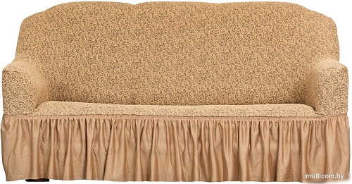Чехол для дивана Софатэкс Стандарт ПО-1 Венеция с оборкой 01039 (кофе с молоком)