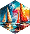 Картина по номерам ILikeGift Парусники на закате VHR0003