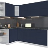 Готовая кухня Интерлиния Мила Матте 1.5x2.3 А левая (индиго/индиго глянец/кастилло темный)