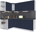 Готовая кухня Интерлиния Мила Матте 1.5x2.3 А левая (индиго/индиго глянец/кастилло темный)