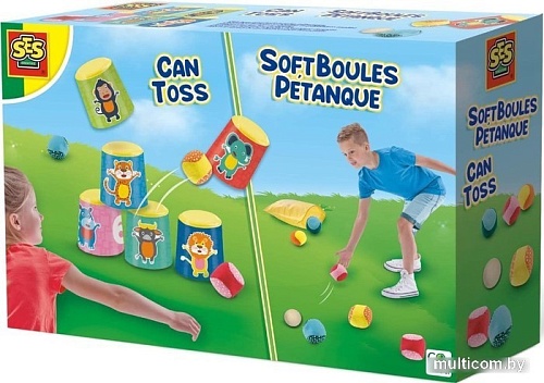 Активная игра SES Creative Петанк с мягкими шариками и Разбей пирамиду 2 в 1 02292