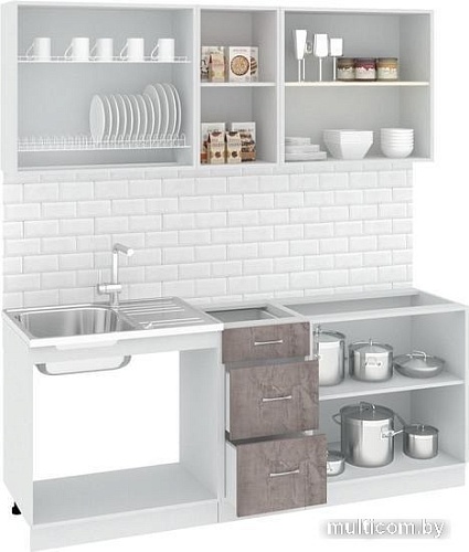 Кухня Кортекс-мебель Корнелия Лира 2.0 без столешницы (салатовый/оникс)