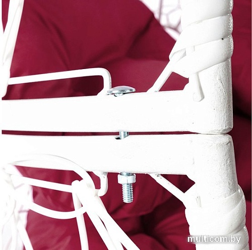 Кресло M-Group Апельсин 11520102 (белый ротанг/бордовая подушка)