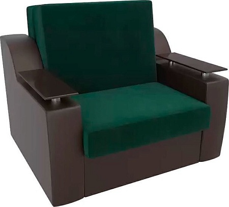 Кресло-кровать Mebelico Сенатор 105468 60 см (зеленый/коричневый)