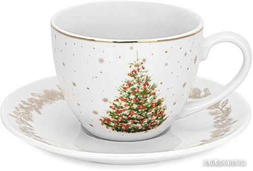 Чашка с блюдцем Fissman Christmas 14021