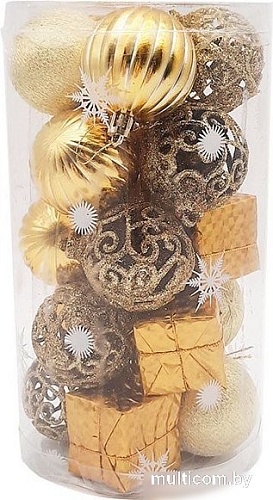 Елочная игрушка MonAmi Новогодний Микс GOLD23-6103 (20 шт)