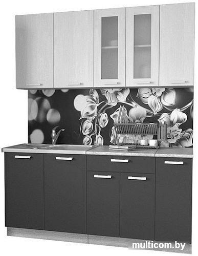 Готовая кухня Интерлиния Мила 17 (дуб золотой-бетон-дуб бунратти)