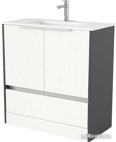 Дабер Тумба под умывальник 017 WeltWasser Deilbach 7517-80 Т17.8W.0.20Б (белый древесный/серый/ручка белая)