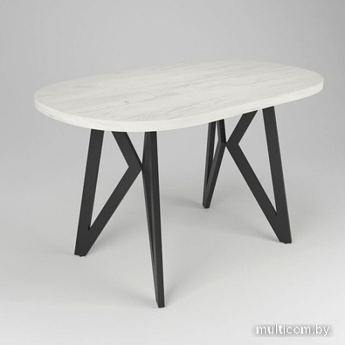 Кухонный стол Дабер 014 С14.13.2.1 (опора металл черный/дуб крафт белый)