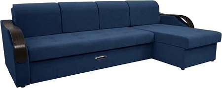 Сириус Лидер-6 с оттоманкой ППУ 300x165 (Eva 22 велюр синий)