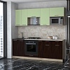 Готовая кухня Интерлиния Мила 2.2 ВТ (салатовый/дуб венге/малага)
