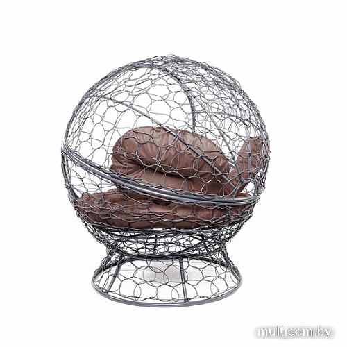 Кресло M-Group Апельсин 11520305 (серый ротанг/коричневая подушка)