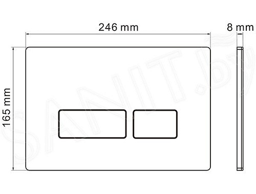 Унитаз подвесной Roxen Boro в комплекте с инсталляцией StounFix Slim 6 в 1 966786 (кнопка: серый гранит)