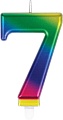 Свеча для торта Золотая сказка 7 Радужная 591440