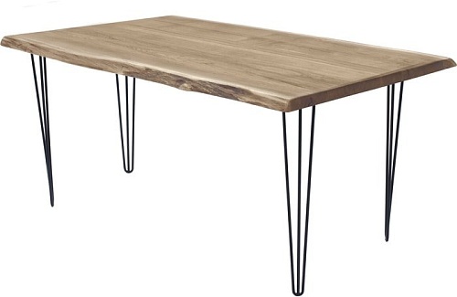 Кухонный стол Buro7 Грасхопер 180 (с обзолом, дуб беленый/черный)