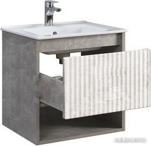 Belux Тумба под умывальник Долли НП 60-01 (23, белый глянцевый/бетон чикаго)