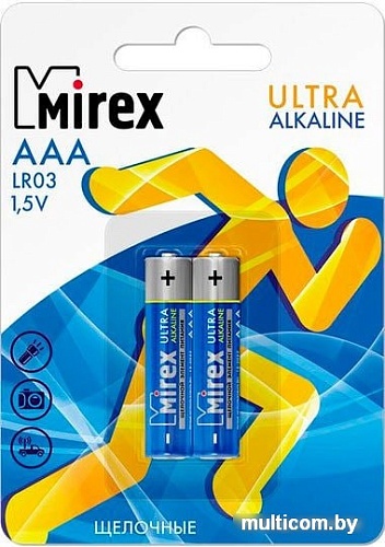 Батарейки Mirex Ultra Alkaline AAA 2 шт LR03-E2