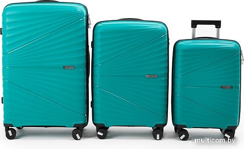 Комплект чемоданов Pride PP-9702 (3шт, бирюзовый)