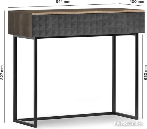 Консольный стол Shtabe Simple 7011 эко (графит/дуб веллингтон/черный)