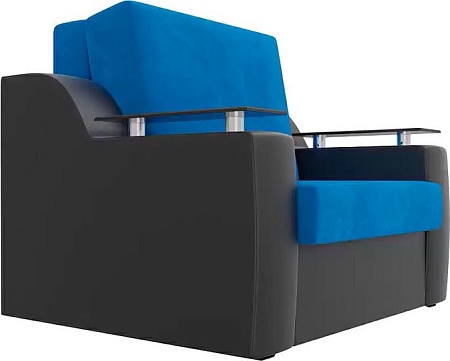 Кресло-кровать Mebelico Сенатор 105467 60 см (голубой/черный)
