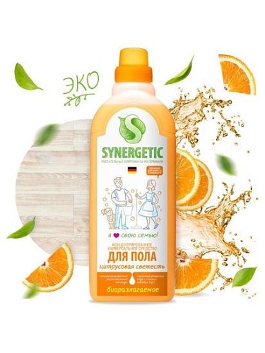 Средство для напольных покрытий Synergetic Цитрусовая свежесть 0.75 л
