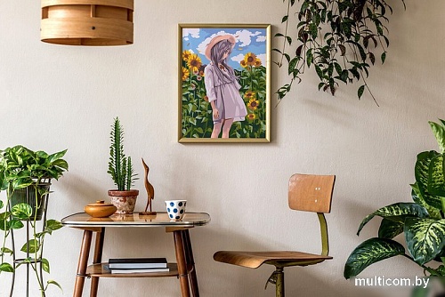 Картина по номерам ФРЕЯ Аниме-девочка в подсолнухах PNB/PM-110