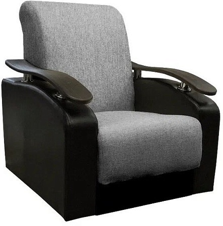 Интерьерное кресло Асмана Антуан (рогожка серая/кожзам черн.)