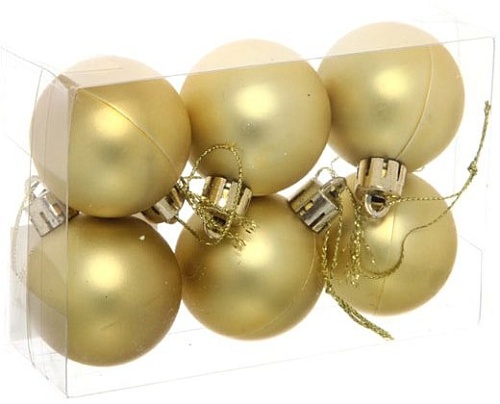 Елочная игрушка Серпантин Матовый шар 4 см 6 шт (золотистый) 183-838
