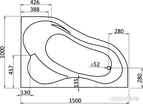 Ванна Santek Ибица 150x100 R [1WH112035]