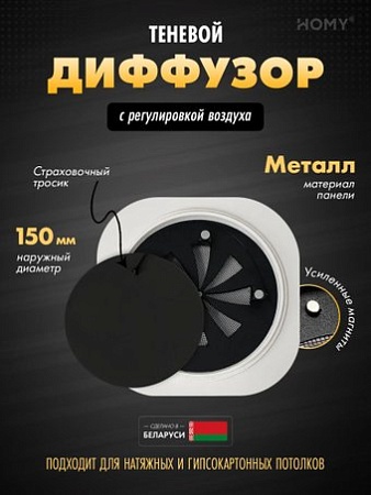 Вентиляционная решетка HOMY AIR круглый A100BR d150 (черная)