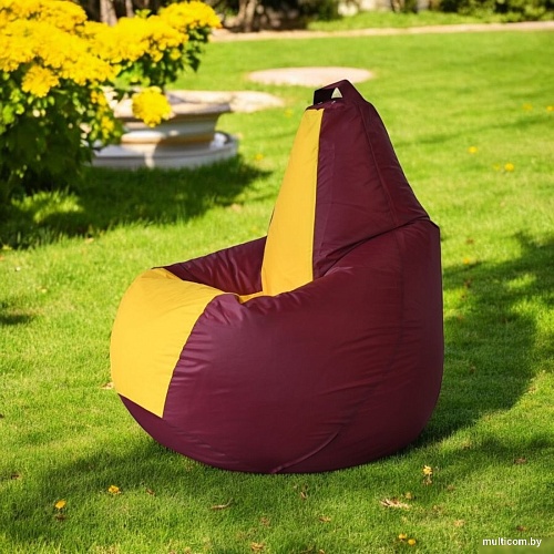 Кресло-мешок Mio Tesoro Груша Kombo XXL GF-130x85-BZH (бордовый/желтый)