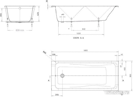 Ванна Jacob Delafon Odeon Up 180x80 [E6048RU-00]