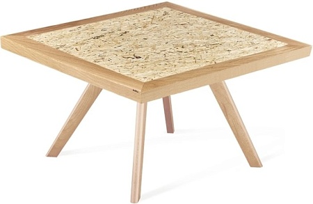 Журнальный столик Sheffilton SHT-S39/70/70 ДУБ/OSB (прозрачный лак)