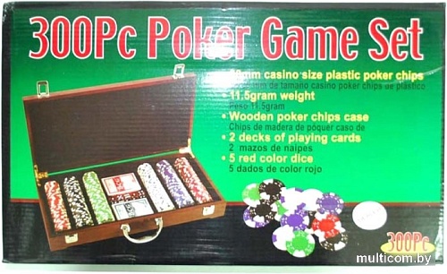 Настольная игра Zez Набор для покера в чемодане 300 фишек с номиналом 6643-B1