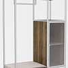 Стеллаж Hype Mebel Босс 120x200 (белый/дуб галифакс олово/велюр серый)
