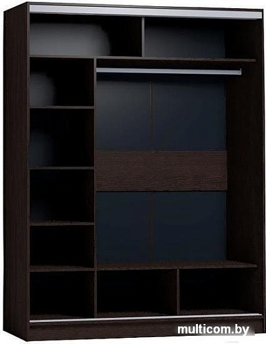 Шкаф-купе Глазов Strike 1600 ЛДСП с зеркалом (венге)