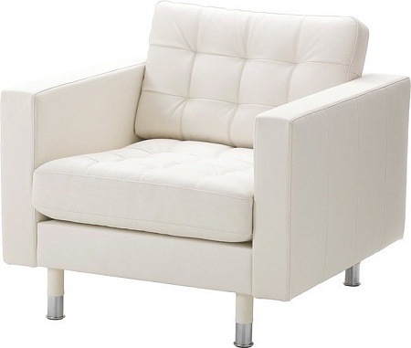 Интерьерное кресло Ikea Ландскруна (бумстад белый/металл) 492.488.82