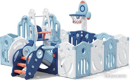 Игровой манеж UNIX kids SUPREME Space 160x160 Blue с качелями