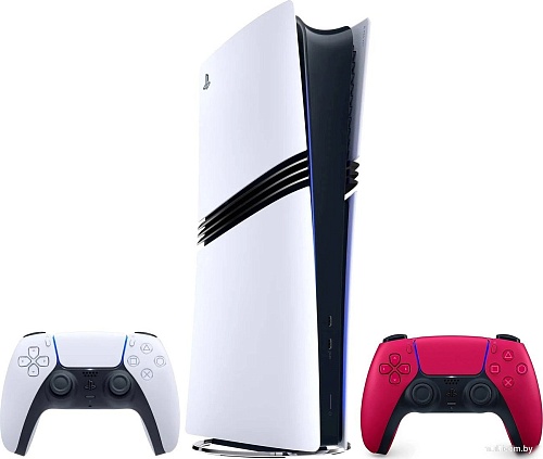 Игровая приставка Sony PlayStation 5 Pro (2 геймпада, белый/космический красный)