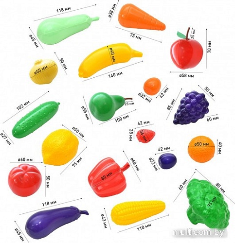 Набор игрушечных продуктов Knopa Большой ящик Фрукты-овощи 87048