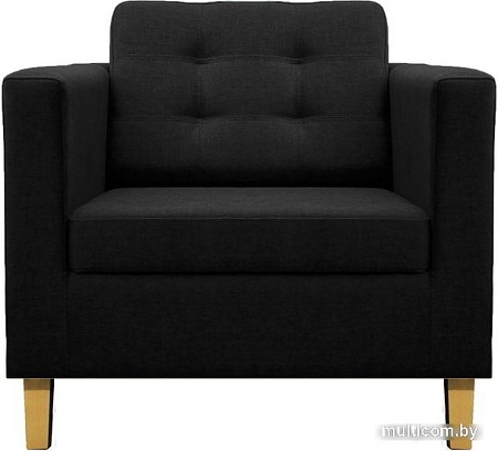 Интерьерное кресло Brioli Дилли клетка Д (рогожка, J22 графит/светлые ножки)