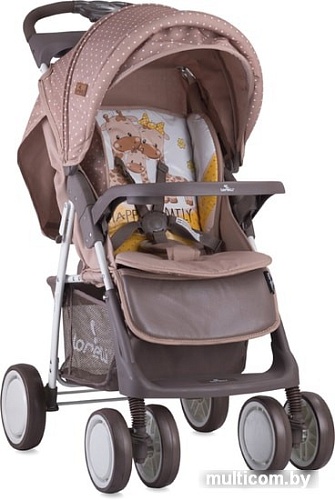 Коляска прогулочная «книга» Lorelli Foxy + Footcover 2018 Beige&Yellow Happy Family