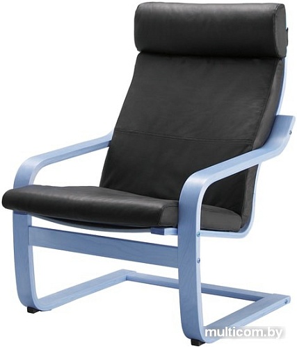 Интерьерное кресло Ikea Поэнг (березовый шпон, смидиг черный) 192.515.88