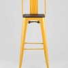 Стул Stool Group Tolix со спинкой YD-H765E-W LG-06 (желтый глянцевый/темное дерево)