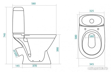 Унитаз Santek Римини [1.WH11.1.758]