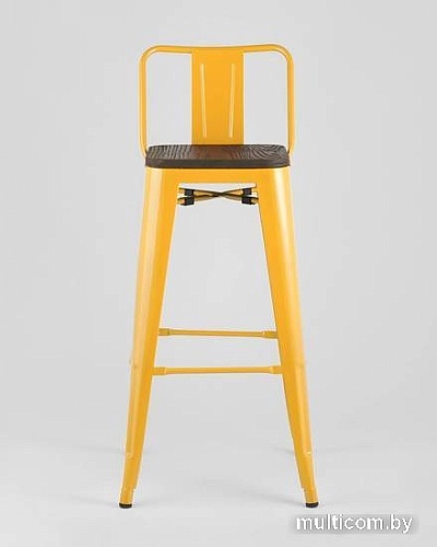 Стул Stool Group Tolix со спинкой YD-H765E-W LG-06 (желтый глянцевый/темное дерево)