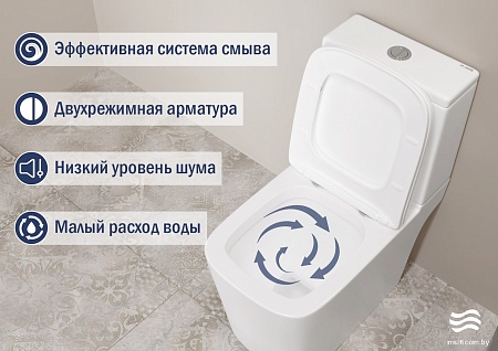 Унитаз напольный Lauter W09 S-TRAP с полипропиленовым сиденьем и микролифтом 21900003 (вертикальный выпуск)