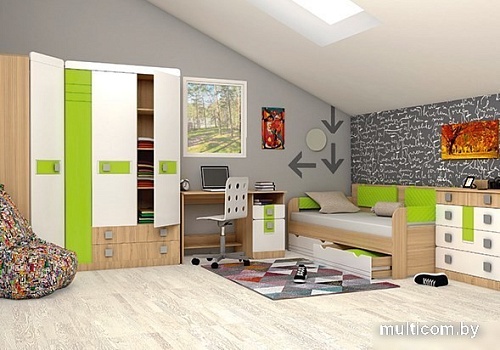 Комод Аквилон Стиль №9.1 (туя светлая-лайм)