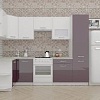 Угловая кухня ВерсоМебель ЭкоЛайт-5 1.3x2.7 левая (белый/фиолетовый)
