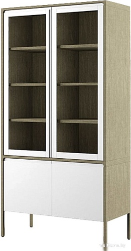 Шкаф-витрина Молодечномебель Хитроу D4 ВМФ-1661 (серый агат/БА)